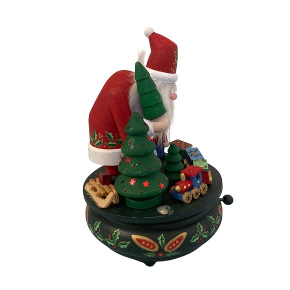 Vintage Christmas Hand Painted Santa Claus Music Box Works - Picture 4 of 10